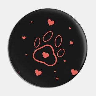 My Valentine Has Paws Pin