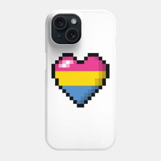 Large Pixel Heart Design in Pansexual Pride Flag Colors Phone Case