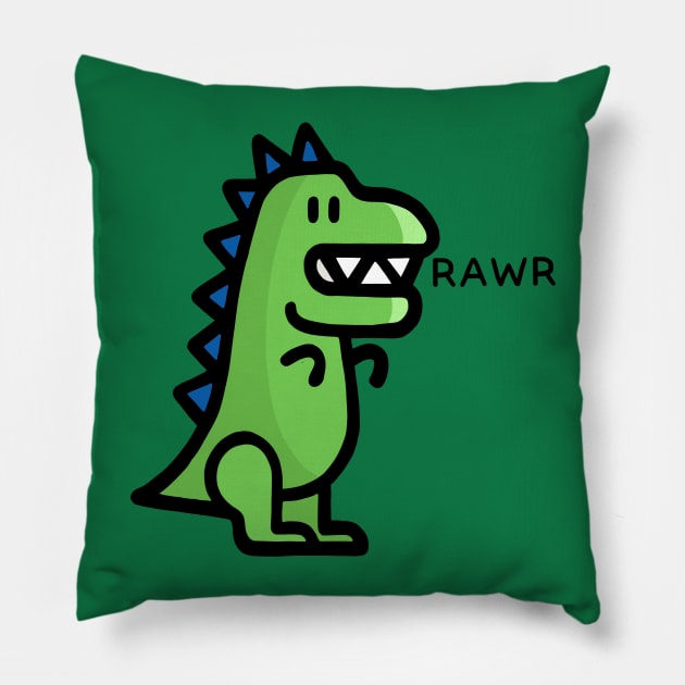 Rawr Pillow by LittleBunnySunshine