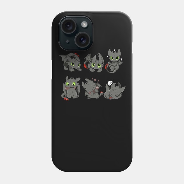 Toothless set, cute character how to train your dragon, kids cute design Phone Case by PrimeStore