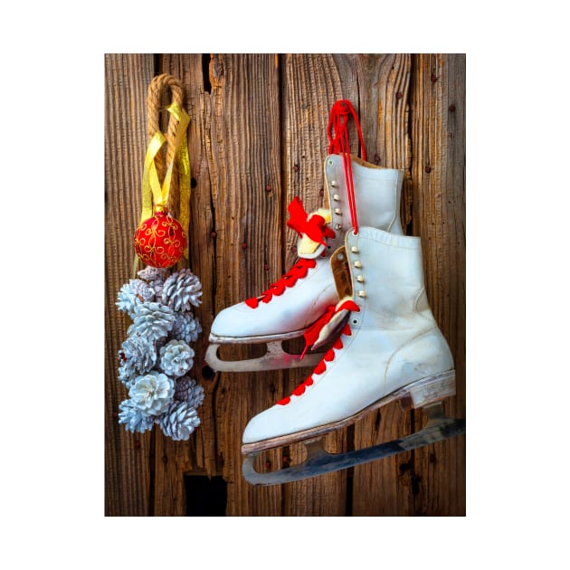 Ice Skates And Red Ornament by photogarry