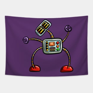 Cute Cartoon Robot Design Sci-fi Character Bendy Tapestry