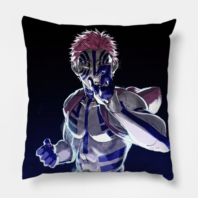 Stubborn Demon Akaza Pillow by Valoka