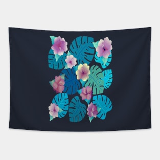 Cool Violet-Indigo Tropical Tapestry