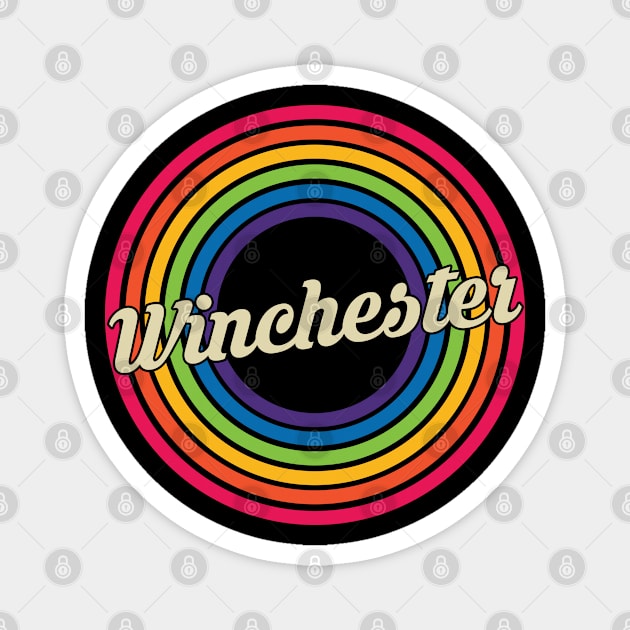 Winchester - Retro Rainbow Style Magnet by MaydenArt