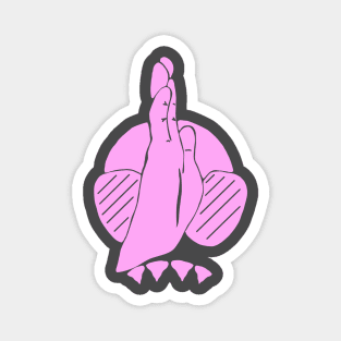 Pink hand signal for shark, scuba diver design Magnet