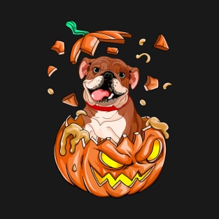 Pitbull In The Pumpkin tshirt halloween costume funny gift t-shirt T-Shirt