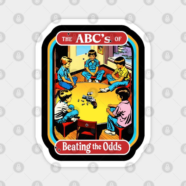 The ABCs of Beating the Odds Retro Book cover Magnet by theDarkarts