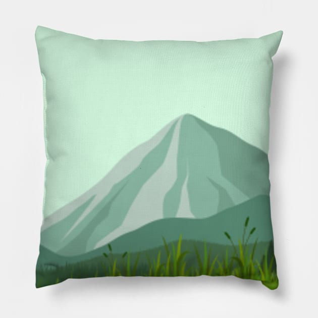 Mountains Nature Pillow by Polahcrea