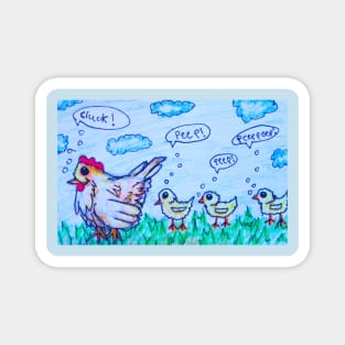 Chickie Mamma and kids Magnet