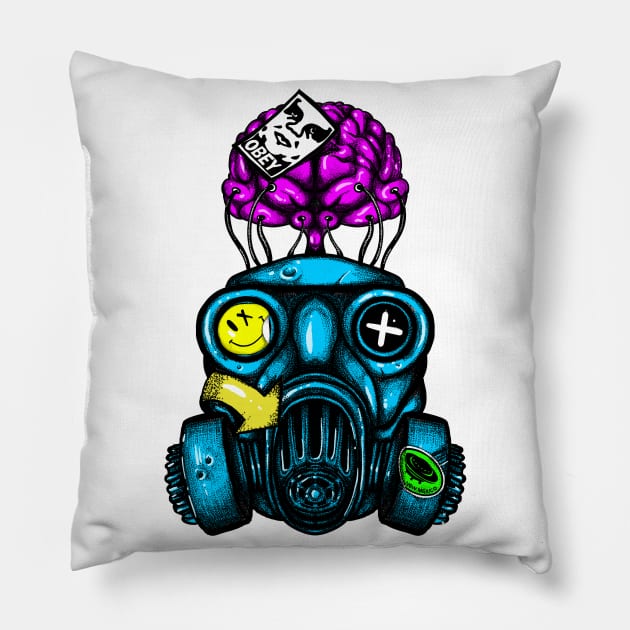 Gas Mask Pillow by fakeface