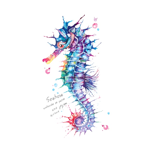 Seahorse painted with fantasy style watercolor 1 by Joy8046