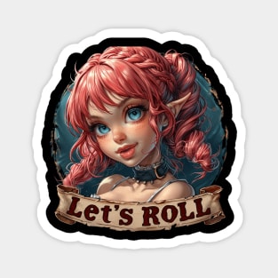 Let's Roll Cute Devil Girl Magnet