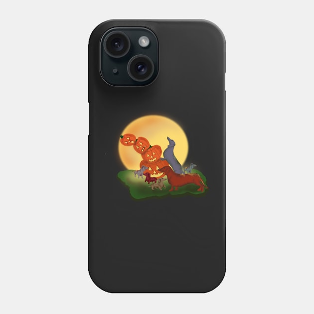 Dachshunds’s Halloween Phone Case by CATiltedArt