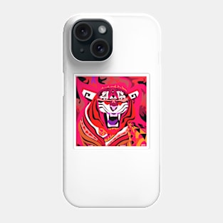 the magical tiger of the lunar new year in china in ecopop pattern art Phone Case