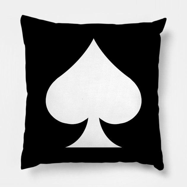 Minimal Spades Card White version (Front Print Only) Pillow by Minimal DM