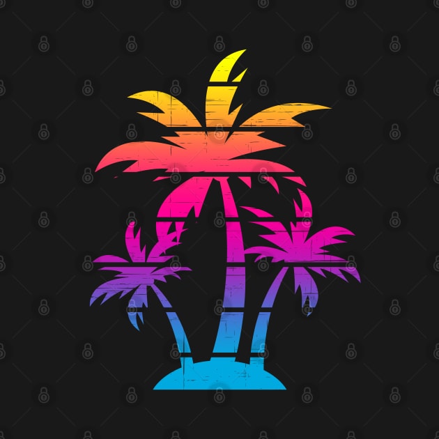 Colorful Palm Tree Beach by BDAZ