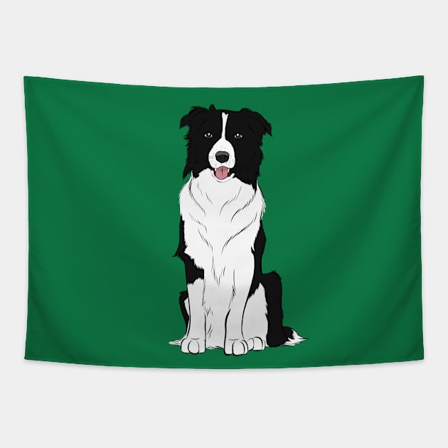 Cute Border Collie Tapestry by rmcbuckeye