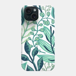 Leaves pattern illustration background Phone Case