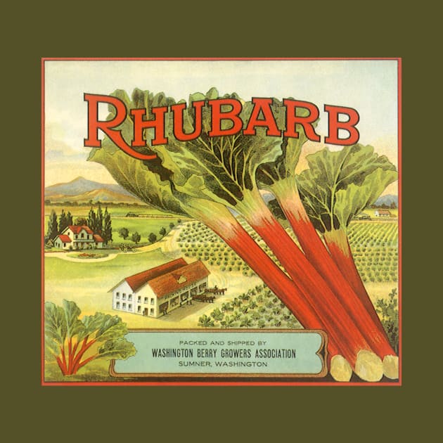 Vintage Rhubarb Crate Label by MasterpieceCafe