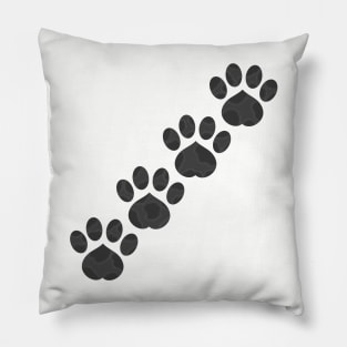 Black Paw Prints (Version 1) Pillow