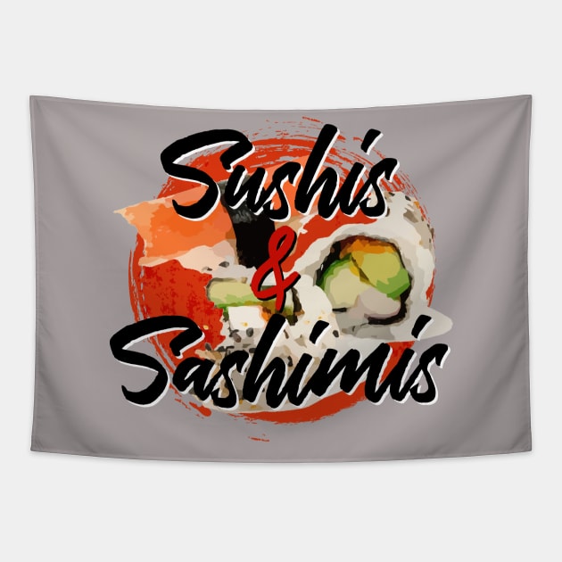 Letterkenny Sushis and Sashimis in black Tapestry by PincGeneral