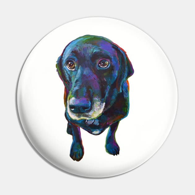 Buddy the Black Labrador Pin by RobertPhelpsArt