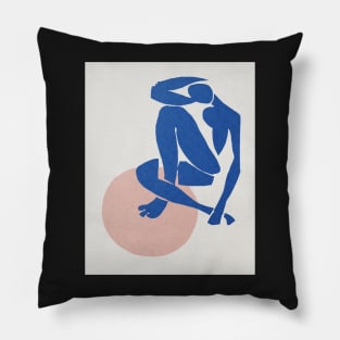 Blue nude Henri Matisse abstract art Pillow