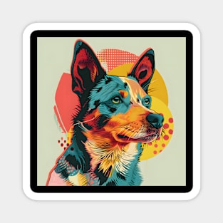 70s Australian Terrier Vibes: Pastel Pup Parade Magnet