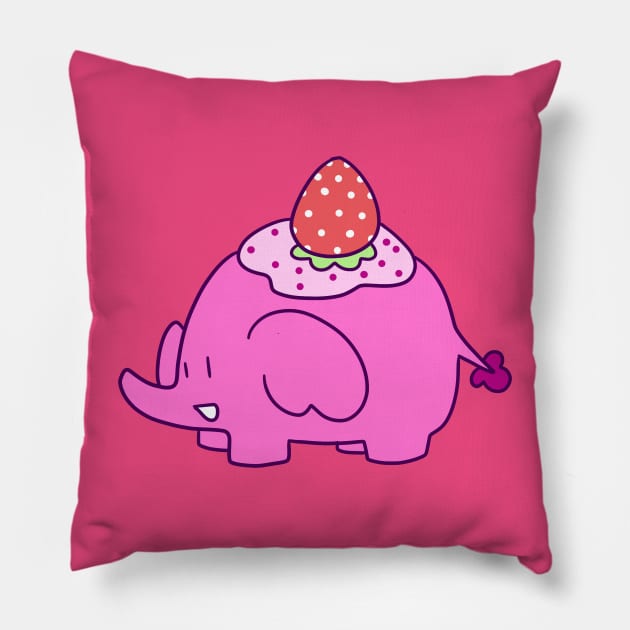 Strawberry Elephant Pillow by saradaboru