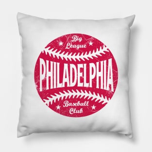 Philadelphia Retro Big League Baseball - White Pillow