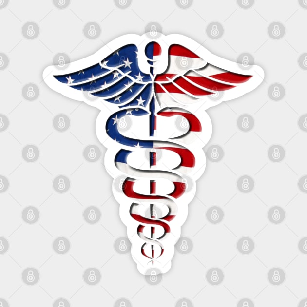 American Caduceus Magnet by Dual Rogue