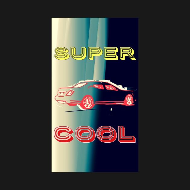 Super Cool Car Illustration Vector Design by Grafititee