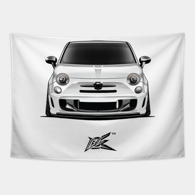 abarth 500 essesse white Tapestry by naquash