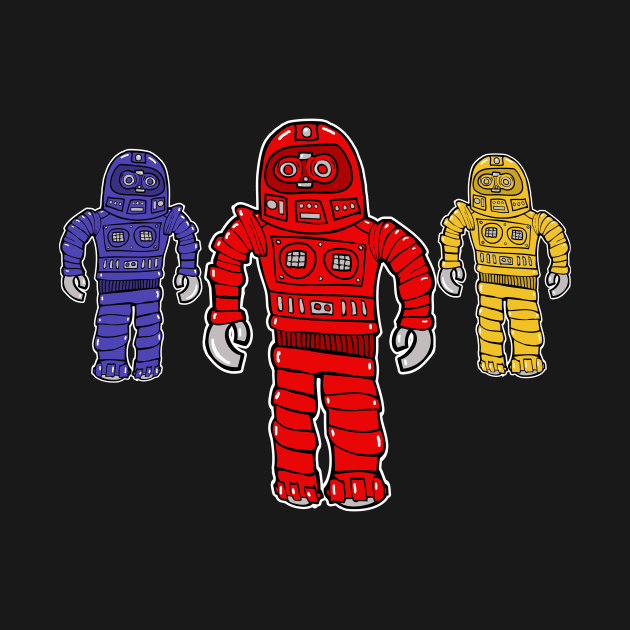 Red, Blue & Yellow Robots by RockettGraph1cs