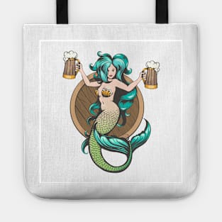 Mermaid With Mugs of Beer Tote