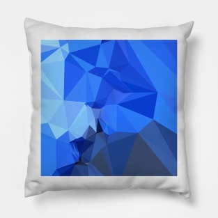 Brandeis Blue Abstract Low Polygon Background Pillow