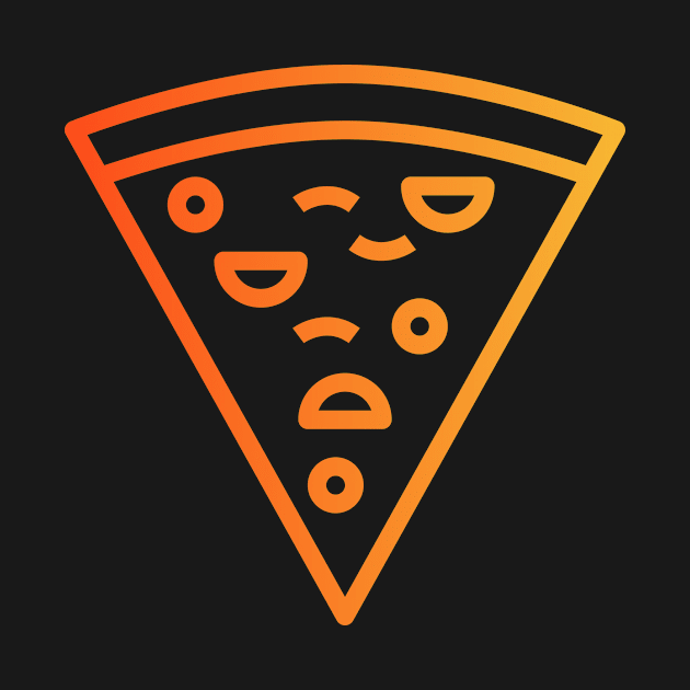 Neon Orange Pizza Slice by InkyArt