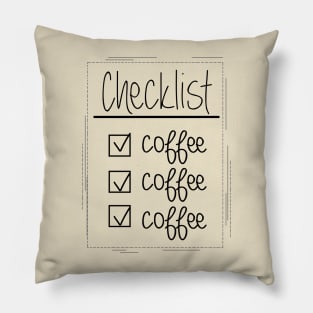 Coffee Checklist Pillow