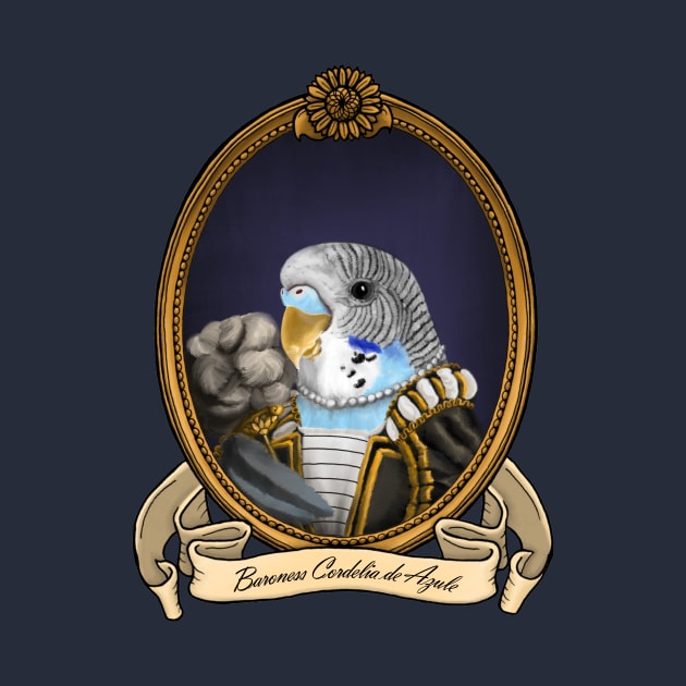 Renaissance Bird - Baroness Cordelia de Azule (A Blue Budgie) by JMSArt