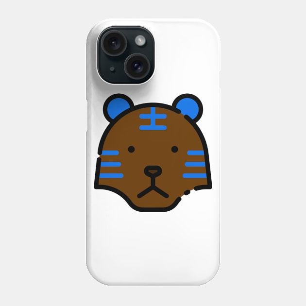 Brown Grizzly Bear Tribal Blue Phone Case by BradleyHeal