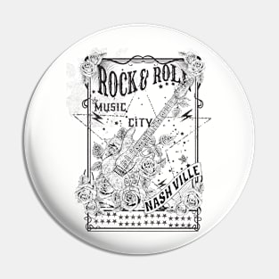 Rock and roll Nashville Pin