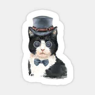 Handsome Cat with Hat Magnet