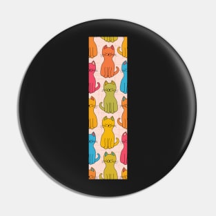 Candy Rainbow happy kitty cats in a row enjoying the sunshine Pin