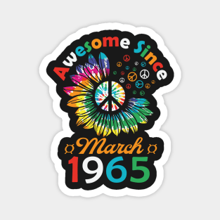 Funny Birthday Quote, Awesome Since March 1965, Retro Birthday Magnet