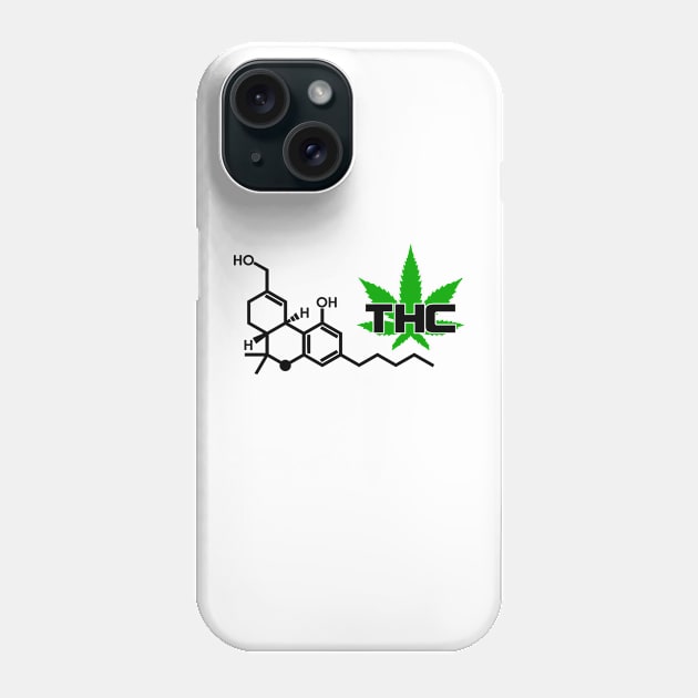 THC Molecule Phone Case by Illustrious Graphics 