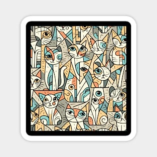 Abstract Cats Pattern Magnet