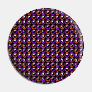 Yin Yang Design - Purple-Orange Color Pattern Pin