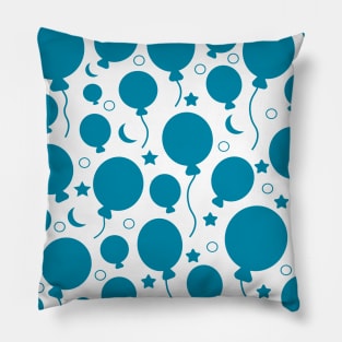 Blue festive party balloons pattern design Pillow