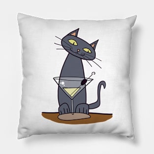 Martinikater - cat with martini Pillow